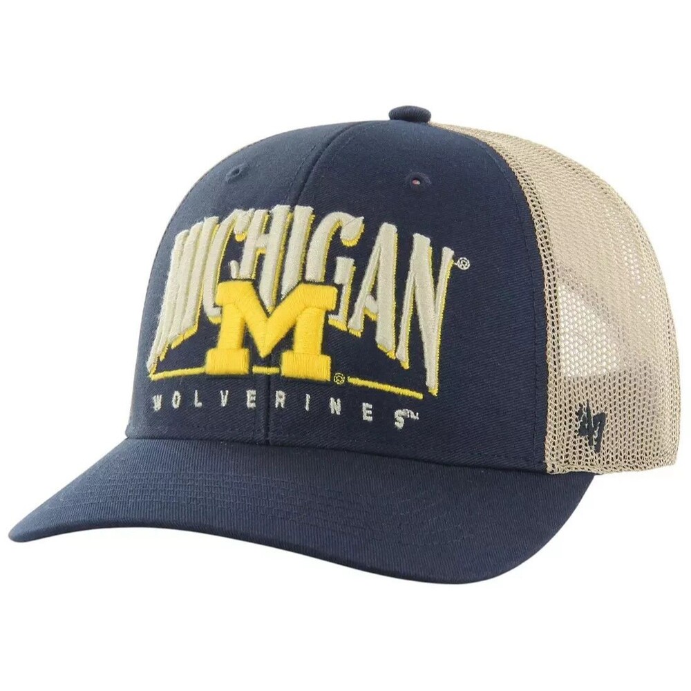 Men's '47 Navy Michigan‎ Wolverines Arid Adjustable Trucker Hat